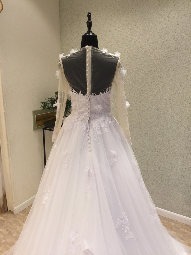 Long Sleeves Online Inexpensive Long Brides Wedding Dresses, WG1220