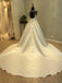 Half Sleeves Open Back Long Brides Wedding Dresses with Lace Up Back, WG1222