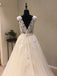 Tulle Applique V Back Formal A Line Long Wedding Dress for Brides, WG1205
