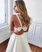 Simple Cheap A-line Long Wedding Dresses with Bow YH1114