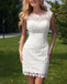 Lovely Two Pieces Lace Backless Bridal Short Cheap Wedding Dresses, WD0087