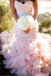 Pink Sweetheart Mermaid Lace Up Popular Cheap Wedding Dresses, WD0150
