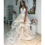 A-line Charming Lace Tulle Long Wedding Dresses YH1119