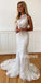 Halter Mermaid Lace Tulle Long Wedding Dresses YH1122