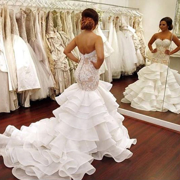 Gorgeous Sweetheart Mermaid Charming Affordable Long Wedding Dresses, Wish Gown Gorgeous Sweetheart Mermaid Charming Affordable Long Wedding Dresses, Wish Gown