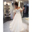 Charming Off the Shoulder Lace Affordable Long Brides Wedding Dresses, WG659 - Wish Gown