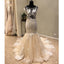 Cap Sleeves Mermaid Backless Sexy See Through Bridal Long Wedding Dresses, WG1242 - Wish Gown