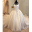 Cap Sleeve Charming Applique Tulle Long Wedding Dresses, WG1228