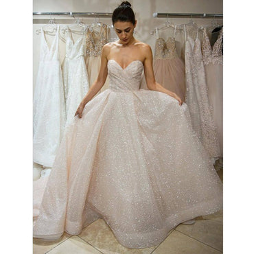 Charming Simple Design Ivory High Waist Rhinestone Wedding Party Dresses, WD0070