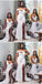 Mismatched White Mermaid Side Slit Cheap Long Bridesmaid Dresses Online, WGM131